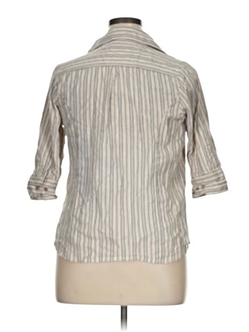 Just My Size 3/4 Sleeve Button-Down Shirt (view 2)