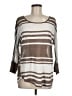 360 Sweater 100% Linen Brown 3/4 Sleeve Top Size M - photo 1