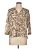 H&M 100% Polyester Floral Tan 3/4 Sleeve Blouse Size L - photo 1