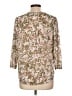 H&M 100% Polyester Floral Tan 3/4 Sleeve Blouse Size L - photo 2
