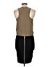 Parker 100% Silk Solid Tan Black Cocktail Dress Size L - photo 2
