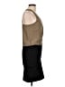 Parker 100% Silk Solid Tan Black Cocktail Dress Size L - photo 4