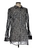 J.Crew Chevron-herringbone Graphic Blue Silver Long Sleeve Blouse Size L - photo 1