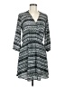 Lush 100% Polyester Print Gray Casual Dress Size M - photo 1