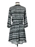 Lush 100% Polyester Print Gray Casual Dress Size M - photo 2