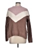 Olivia Sky 100% Polyester Chevron-herringbone Brown Pullover Sweater Size L - photo 1