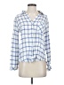 Cloth & Stone 100% Rayon Checkered-gingham Blue Long Sleeve Button-Down Shirt Size S - photo 1