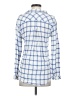 Cloth & Stone 100% Rayon Checkered-gingham Blue Long Sleeve Button-Down Shirt Size S - photo 2