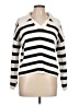 Aqua 100% Cotton Stripes Ivory Pullover Sweater Size L - photo 1