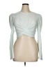 A.L.C. 100% Cotton Silver Long Sleeve Top Size XL - photo 1