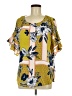 Luxology 100% Polyester Yellow Short Sleeve Blouse Size M - photo 1