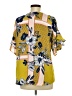 Luxology 100% Polyester Yellow Short Sleeve Blouse Size M - photo 2