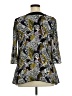 Essentials by Milano 100% Polyester Print Black Gray 3/4 Sleeve Blouse Size 1X - photo 2