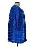 Chico's Checkered-gingham Solid Blue 3/4 Sleeve Blouse Size Lg (2) - photo 4