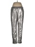 Chelsea28 100% Nylon Metallic Silver Track Pants Size L - photo 1