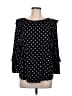 Chaps Polka Dots Black 3/4 Sleeve Blouse Size M - photo 1