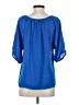 XXI 100% Polyester Blue 3/4 Sleeve Blouse Size S - photo 2
