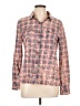 Vanilla Star 100% Cotton Plaid Orange Long Sleeve Button-Down Shirt Size L - photo 1