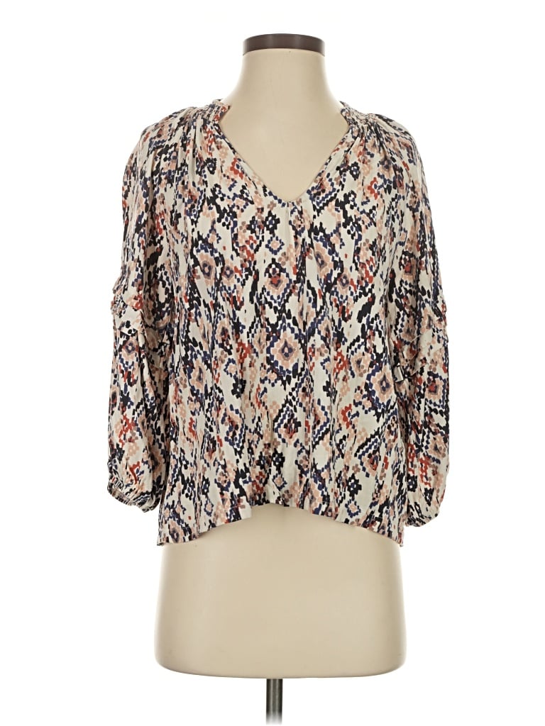 Pre-owned Evereve 3/4 Sleeve Blouse In Ivory