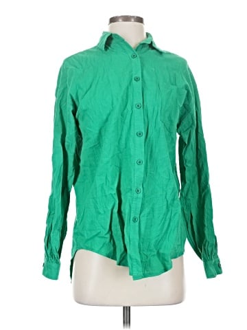 Missguided Long Sleeve Button-Down Shirt (view 1)