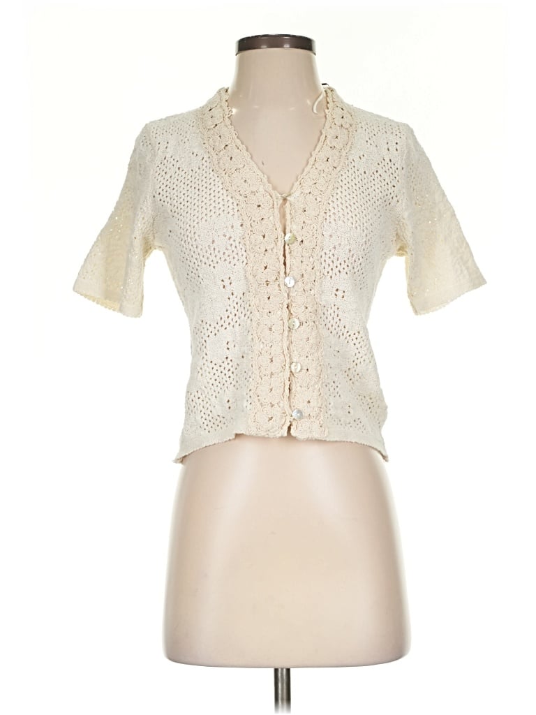 Pre-owned Zara Short Sleeve Blouse In White