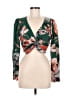 Marissa Webb Green Orange Long Sleeve Blouse Size 8 - photo 1