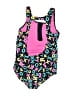 Unbranded Print Black One Piece Swimsuit Size XS (estimated, youth) - photo 2
