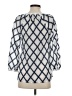 Wrap 100% Cotton Blue 3/4 Sleeve Blouse Size 2 - photo 2