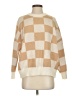Talula Checkered-gingham Tan Pullover Sweater Size S - photo 1