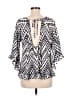 Unbranded 100% Polyester Blue 3/4 Sleeve Blouse Size M - photo 2