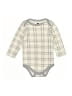 Hb 100% Cotton Checkered-gingham Ivory Long Sleeve Onesie Size 3-6 mo - photo 1