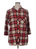 No Comment Plaid Red 3/4 Sleeve Blouse Size 1X - photo 1