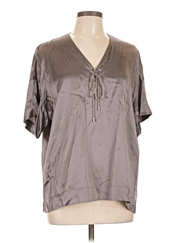 Lafayette 148 New York Short Sleeve Silk Top (view 1)