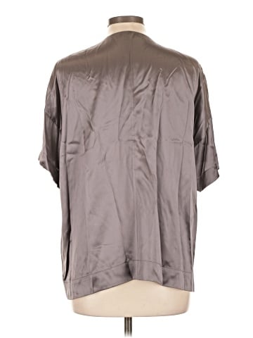 Lafayette 148 New York Short Sleeve Silk Top (view 2)