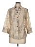 Westbound Animal Print Ivory 3/4 Sleeve Button-Down Shirt Size M - photo 1