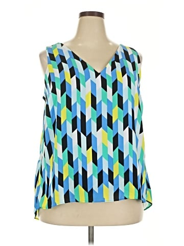 Kaari Blue Sleeveless Blouse (view 1)