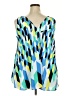 Kaari Blue 100% Polyester Blue Sleeveless Blouse Size 2X - photo 2