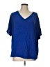 Assorted Brands 100% Polyester Blue Short Sleeve Blouse Size L - photo 1