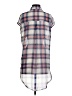 Very J 100% Polyester Plaid Blue Sleeveless Blouse Size S - photo 2
