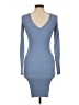 BCBGeneration Solid Blue Casual Dress Size M - photo 2