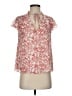 Parker Red Short Sleeve Silk Top Size S - photo 1
