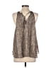 By Together 100% Polyester Silver Sleeveless Blouse Size S - photo 2