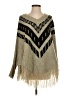 Love By Design Chevron-herringbone Tan Poncho Size XS - Sm - photo 1