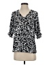 Well Worn 100% Polyester Black 3/4 Sleeve Blouse Size XS - photo 1