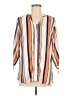 rue21 100% Polyester Stripes Orange 3/4 Sleeve Blouse Size M - photo 1