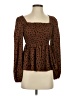 Shein 100% Polyester Brown Long Sleeve Blouse Size 2 - photo 1