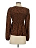 Shein 100% Polyester Brown Long Sleeve Blouse Size 2 - photo 2