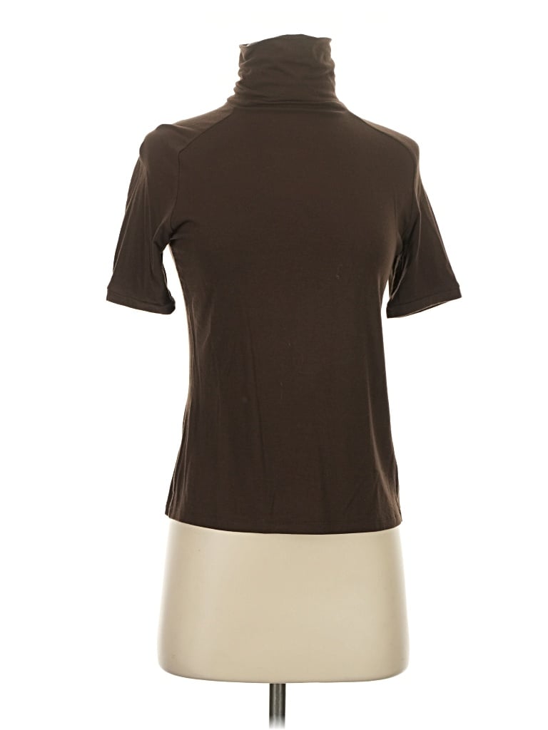 Pre-owned Grace Elements Short Sleeve Turtleneck In Brown