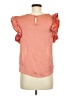 iris 100% Polyester Orange Short Sleeve Blouse Size M - photo 2