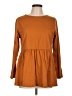 Tickled Teal Brown Long Sleeve Top Size L - photo 1